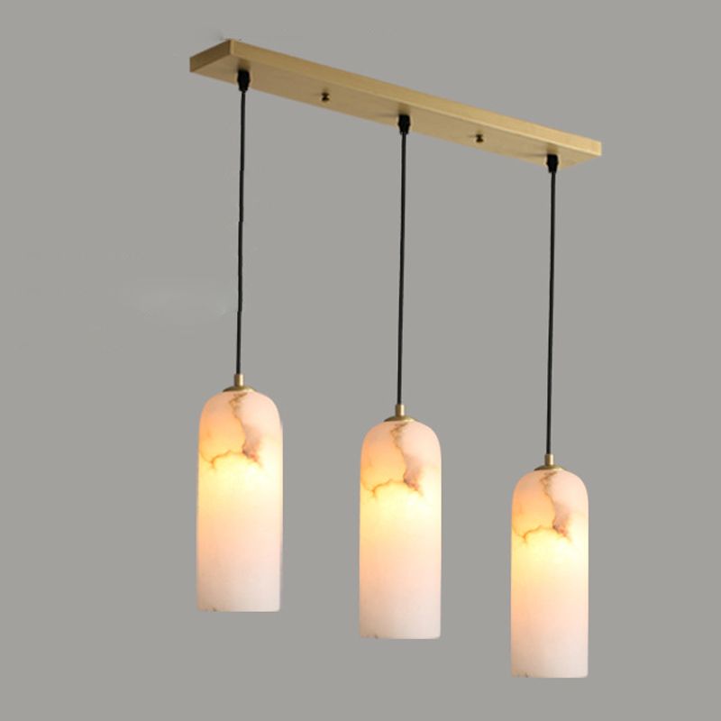 Moderner Stil Anhänger Lichtzylinderstein hängen Licht in Weiß für Bett