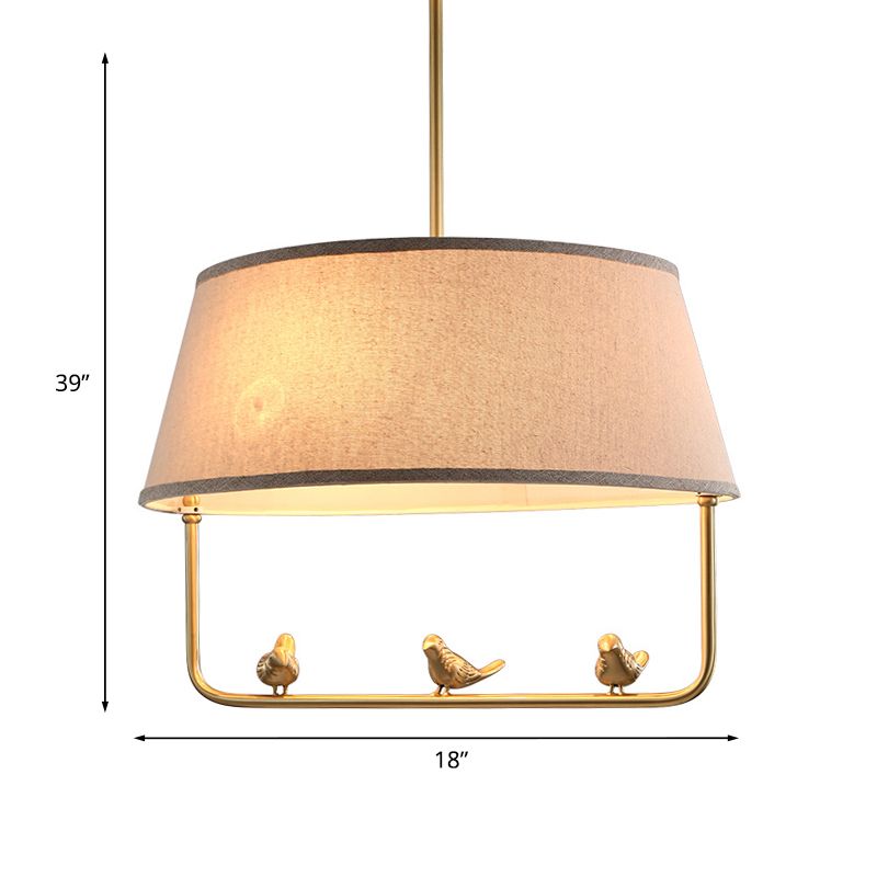 Tessuto BEIGE BEIGE BRUMPAGGIO CONTRO TRABURO 3 GUE GESTIONI RUSTICO SOSPENSIONE SOSPENSIONE CON IL STANDO BEFT e BIRDE DECO