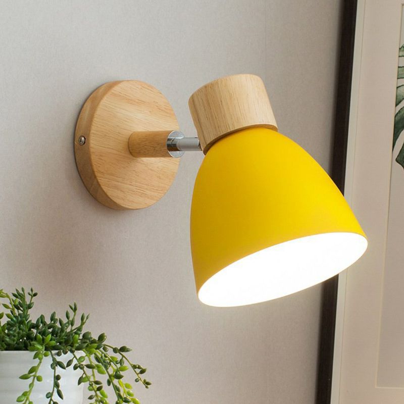 Dome Wall Mount Light Nordic Style Metallic 1-Light Bedside Rotatable Wall Lighting