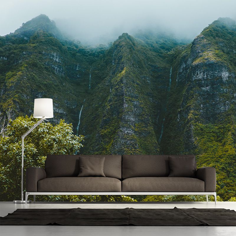 Huge Mountain Wall Mural Wallpaper Modern Style Mildew Resistant Wall Covering