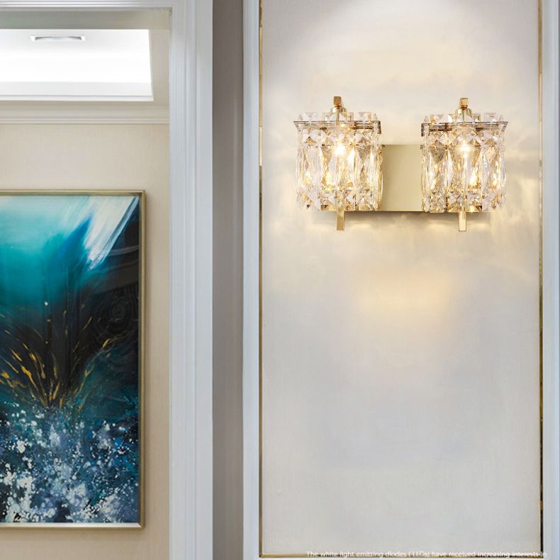 Crystal Squared Wall Lamp Sconce Modern Sconce Light Fixture for Bathroom