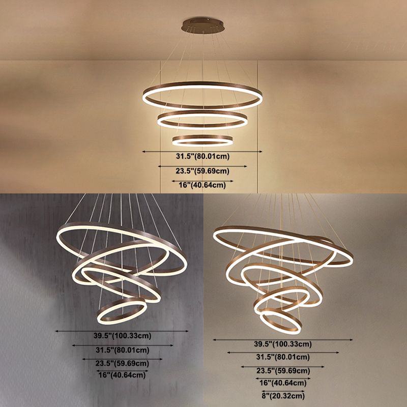 Luz colgante de lámparas LED doradas de estilo nórdico para sala de estar de sala de estar