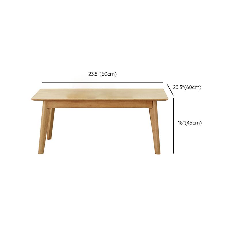 Rubberwood Single Coffee Table with Rectangular Top and 4 Legs Cocktail Table