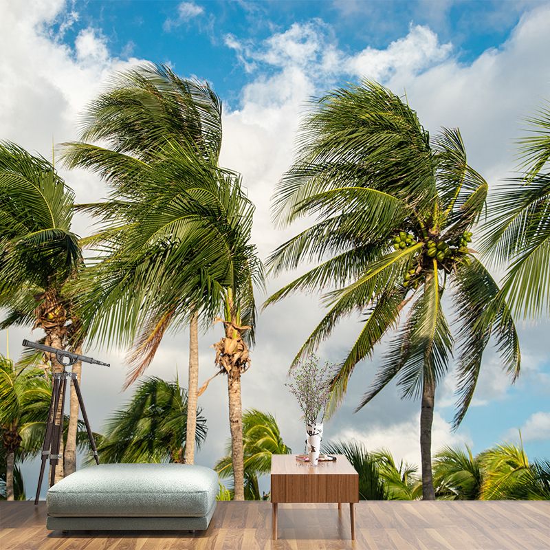 Large Tropical Scenery with Palm Trees Contemporary Decorating Wall Art, Waterproof