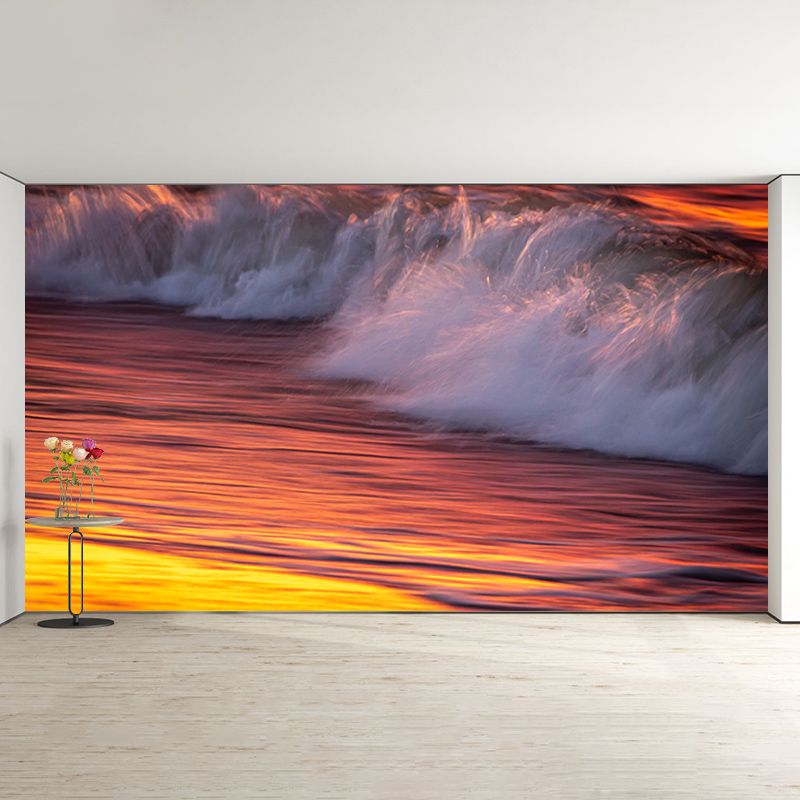 Sea Wave Photography Mural Wallpaper Environment Friendly Living Room Wall Mural