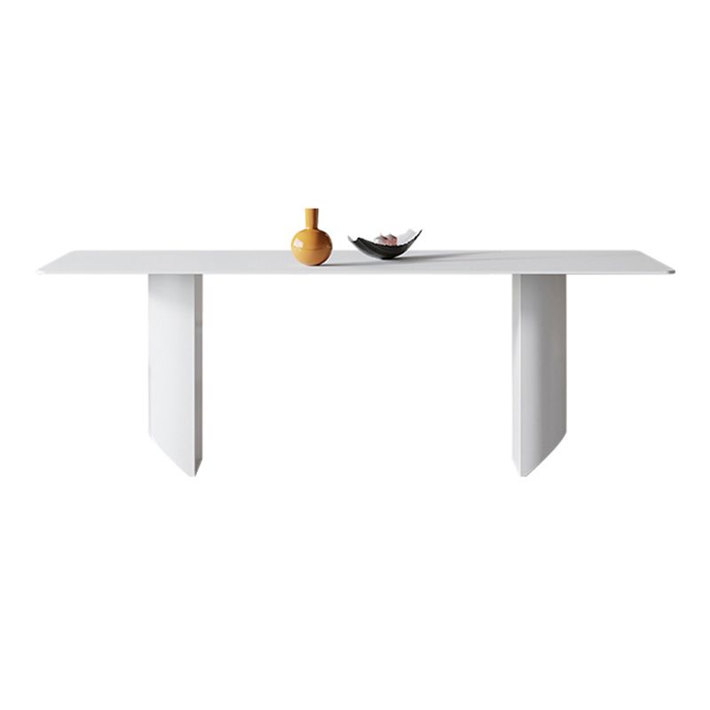 Rectangle Dining Set 1/4/5/7 Pcs Modern Stone Top Table with Wingback Chairs