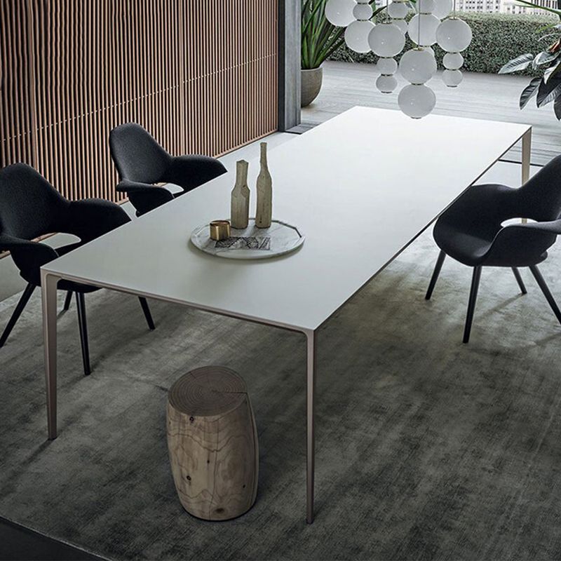 Gesinterde stenen krasbestendige tafel eenvoud stijl 4 poten basis rechthoektafel