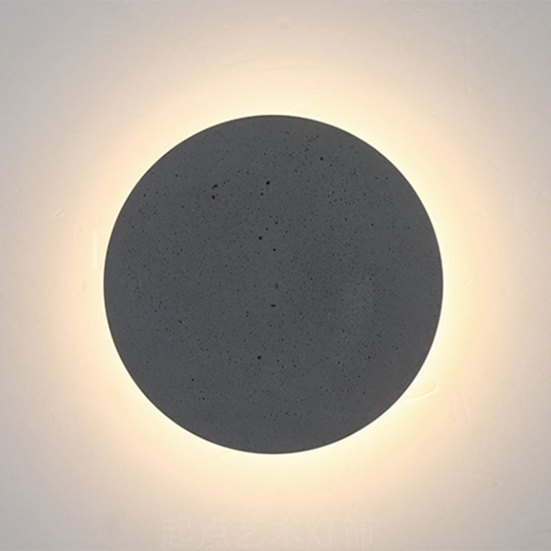 Lámpara de luz redonda de pared moderna lámpara de pared gris de 1 luz con sombra de cemento