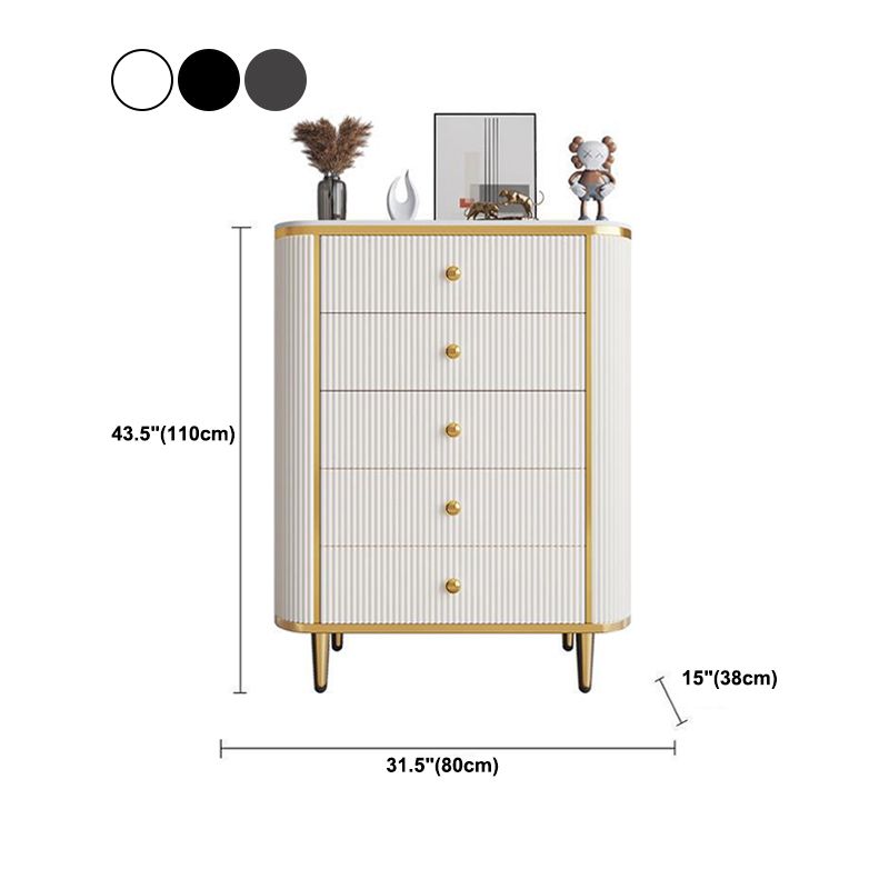 Glam Stone Bedroom Chest White 15" Wide Storage Chest with Drawers