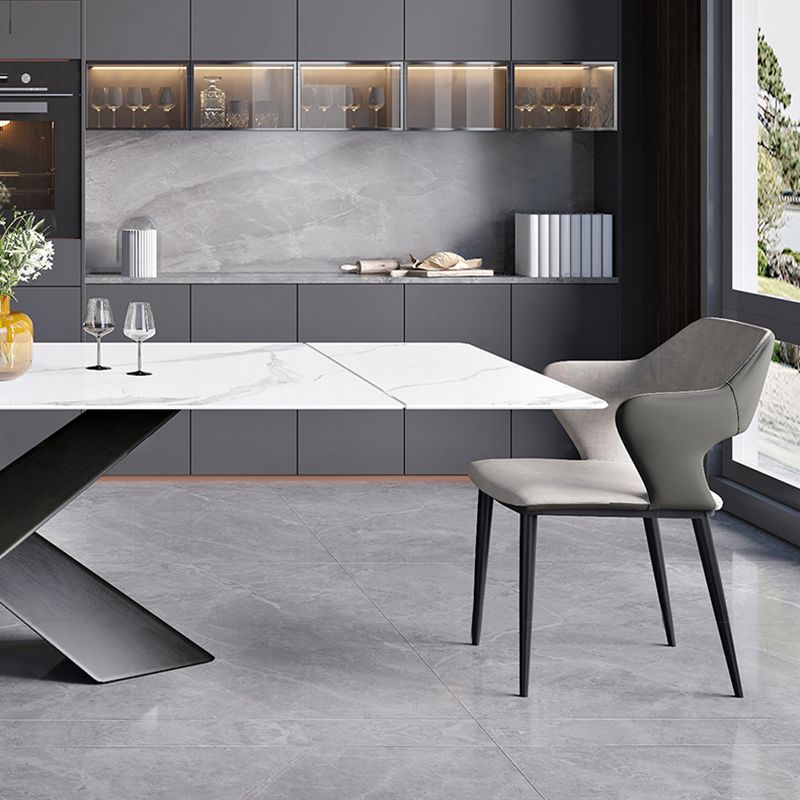 Modern Rectangle Sintered Stone Table Set 1/4/5 Pieces Dining Set