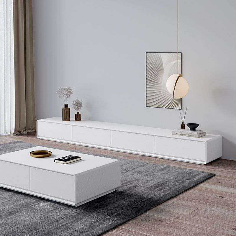 White TV Cabinet Simple Modern Combination Living Room Household Floor TV Cabinet