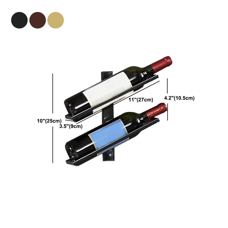 Industrial Mental Wine Bottle Rack Wall Mounted Bottle Rack for Bar and Restaurant