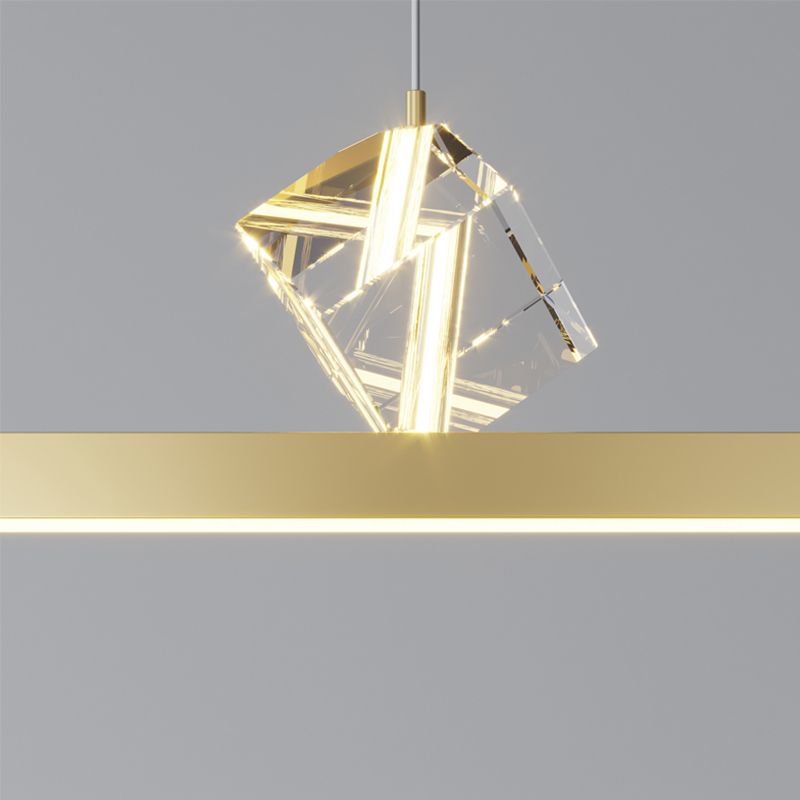 1 Light Linear Island Lighting Fixtures Contemporary Metal Island Pendants for Dining Room