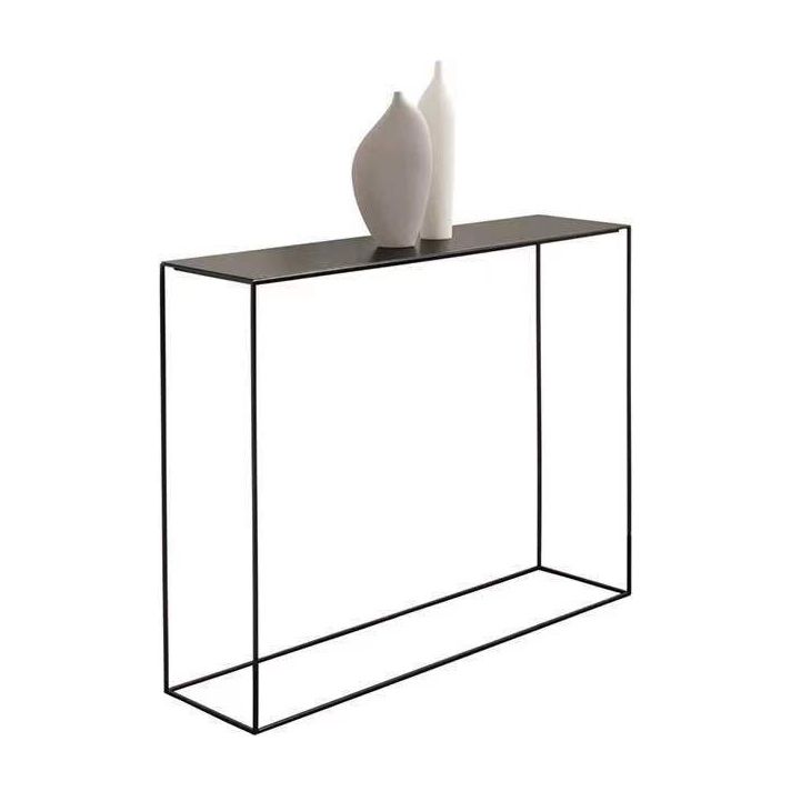 Metal Rectangle Console Table 9.8 Inch Wide Contemporary End Table