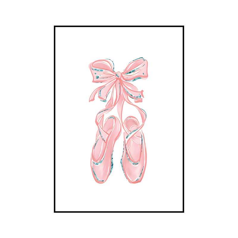 Ballet Wall Art Kids Style Cute Cartoon Canvas Print in Soft Color for Bedroom