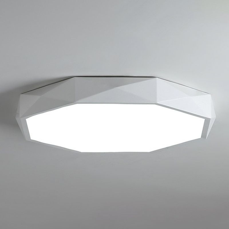 Lámpara de techo empotrada para dormitorio metálica de montaje empotrado LED octogonal extrafina minimalista