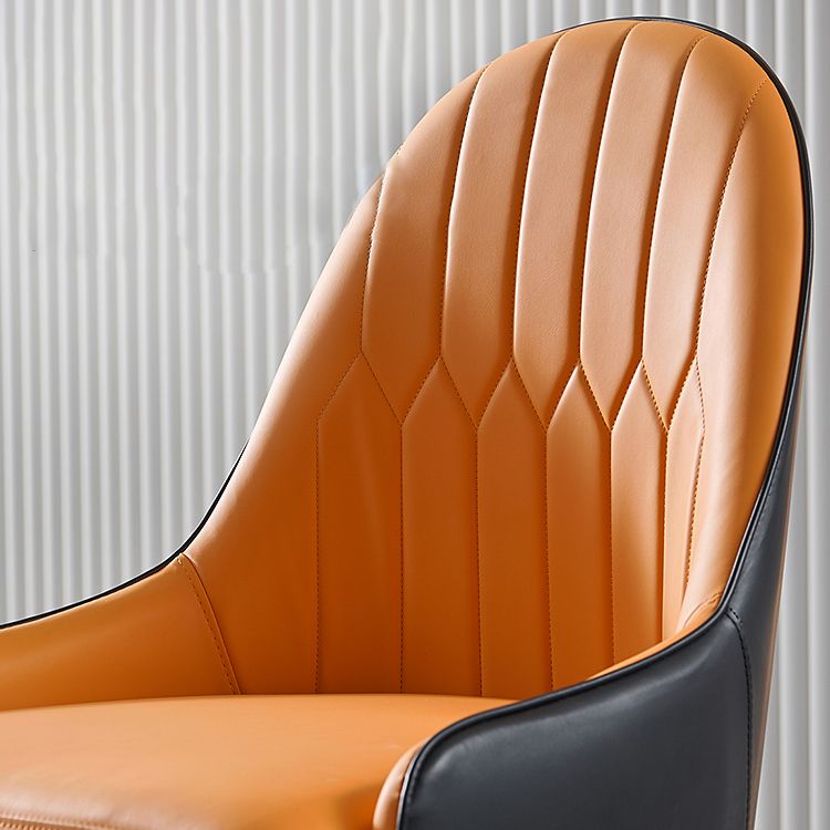 Glam Wood Dining Arm Chair Faux Leather Dining Chairs for Restaurant Use