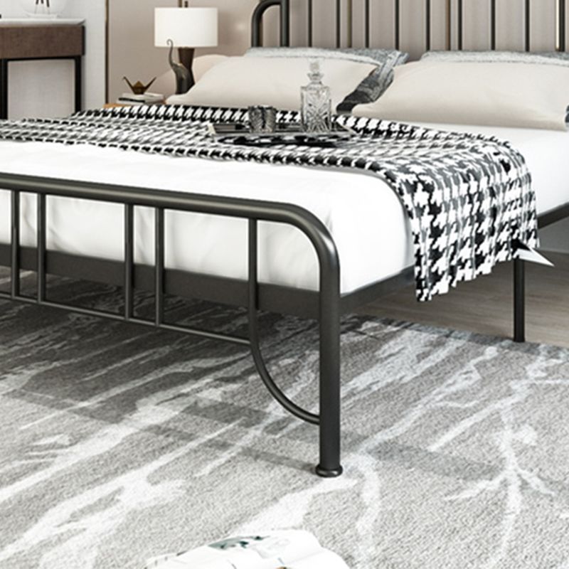 Modern Rectangular Headboard Bed Open-Frame Iron Bed With Metal Legs