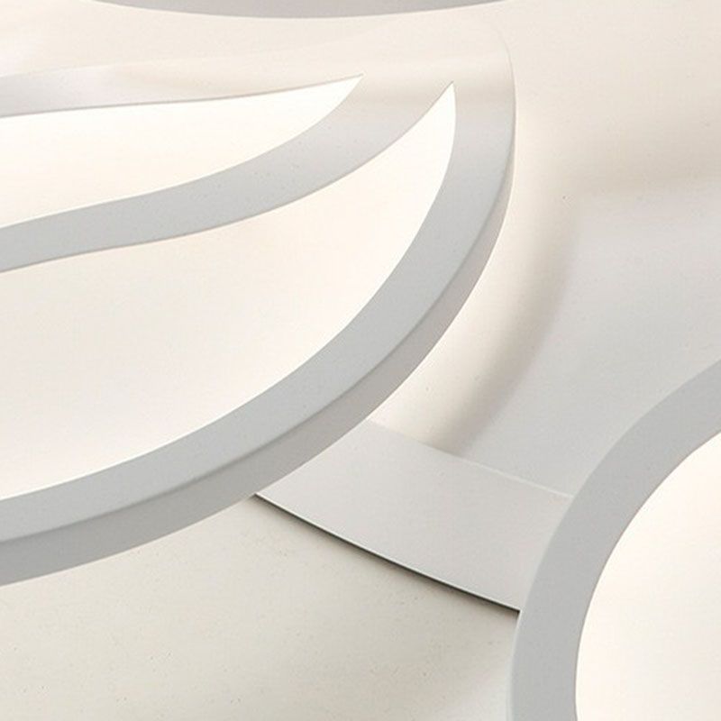 Acrylic Leaf Semi Flush Light Artistic White LED Flush Ceiling Light Fixture for Living Room