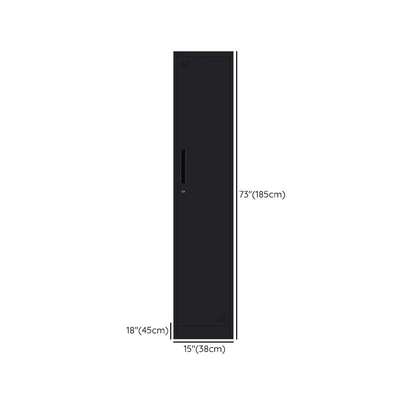 Black Steel Wardrobe with Hinged Door Industrial Storage Cabinet for Bathroom