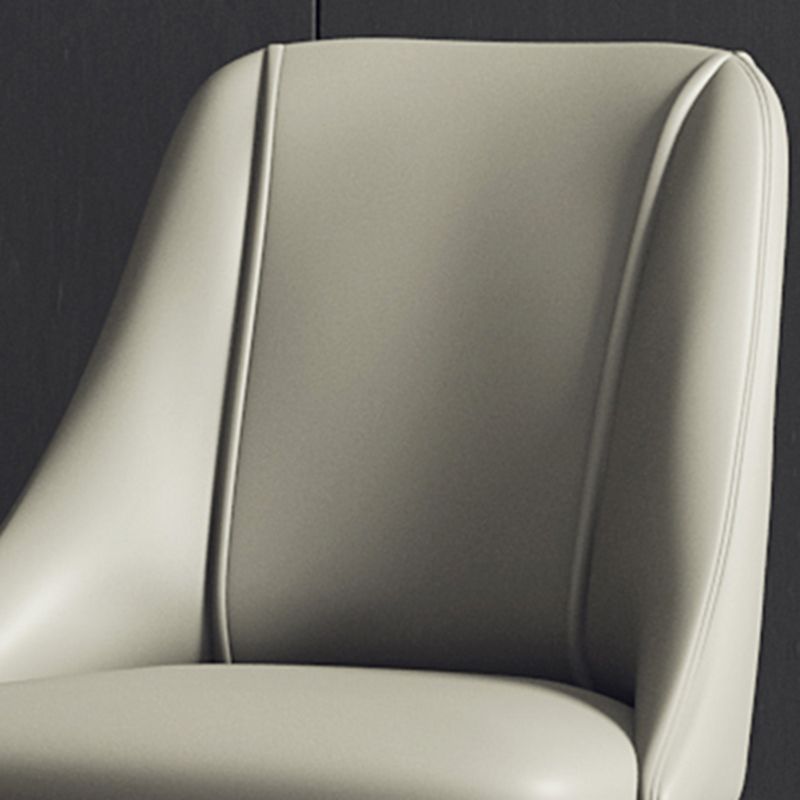 Glam Style Pu Leather Side Chair Set Dining Room Side Chair with Metal Legs
