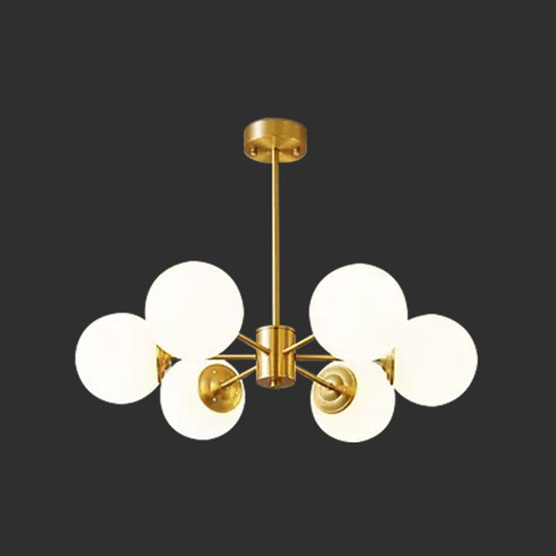 Lampada lampadina a forma molecolare dorata Ombrata di vetro bianco sfera moderno Stile semplicità Stile per sala da pranzo