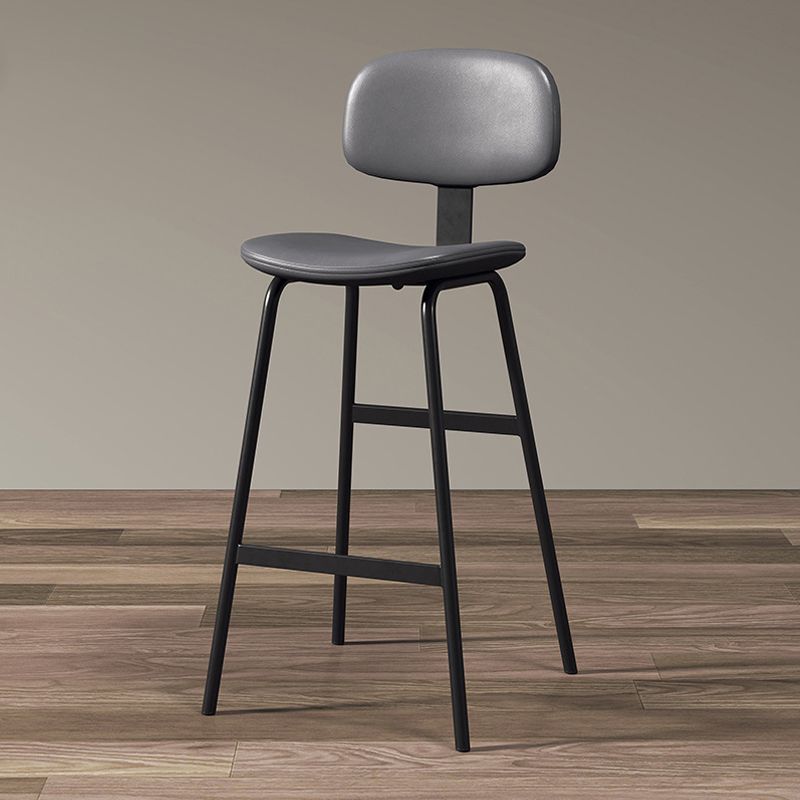 Leather Bar Stool Glam Armless Backrest Counter Stool for Bristol