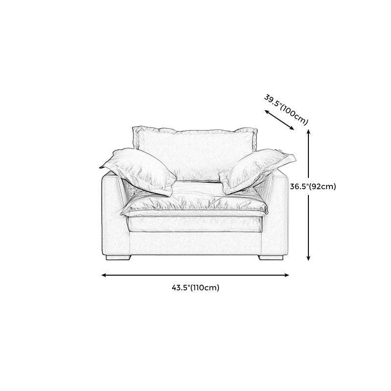Stationary Living Room Square Arm Standard Blue-Gray Modern Sofa