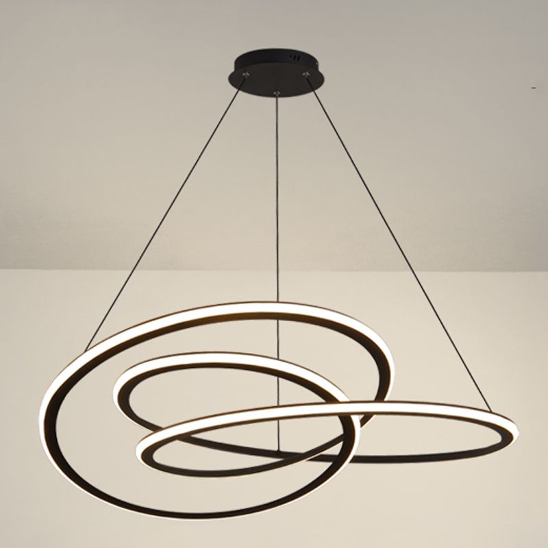 Twist Shade Metal Chandelier Light Modern 1- Light Lighting Lighting Lighting en noir