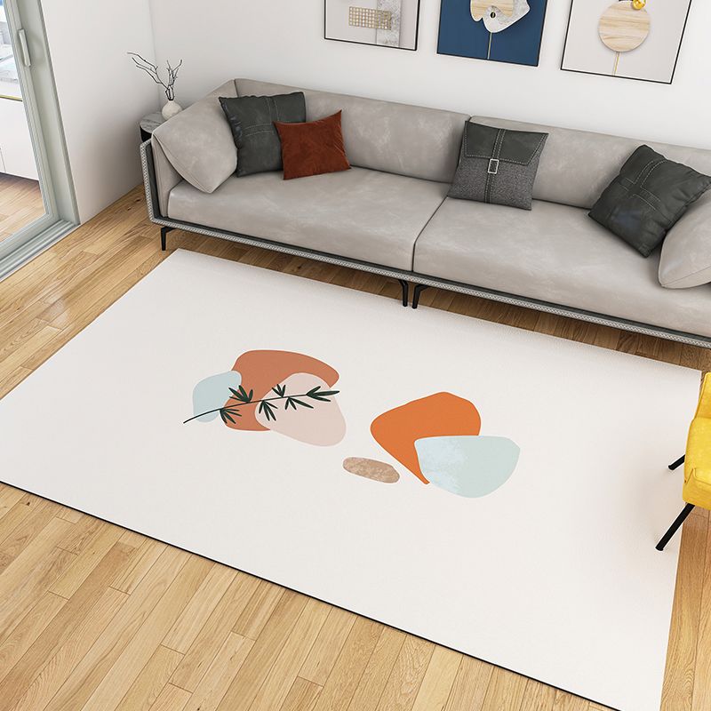 Light Pink Modern Carpet Leather Plant Carpet Washable Carpet for Living Room