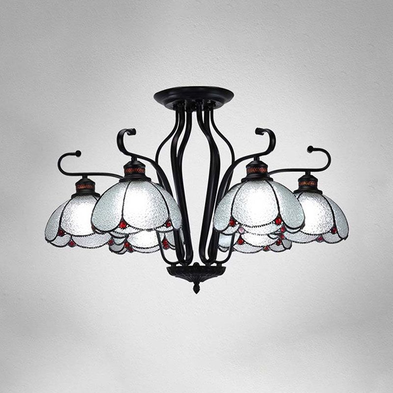 Black SmaswoPed Hanging Chandelier barocco 6/8 Luci kit di luce in vetro bianco/giallo/blu per soggiorno