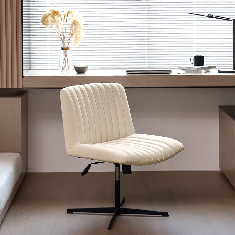 Office Swivel Lounge Chair Armless Solid Color Chair with Cushion