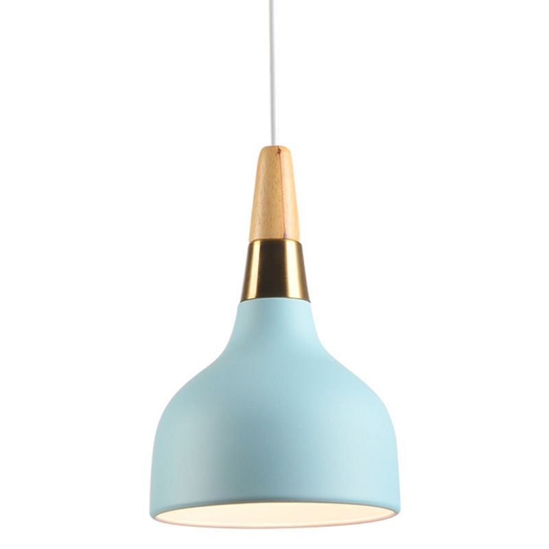 Wooden Top Down Lighting Pendant Nordic Style Metal Ceiling Pendant Lamp for Restaurant
