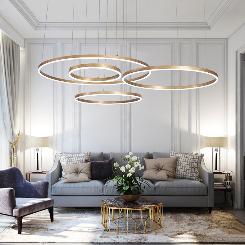 Multi Lights Metal Suspension Pendant Lamp Tiers Modern Style Suspended Lighting Fixture