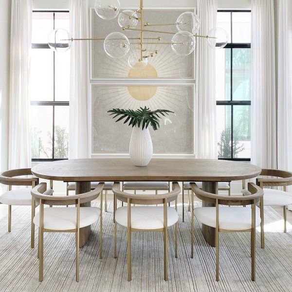 1/4/5/9 Piece Solid Wood Oval Shape Dining Room Chair and Table Set