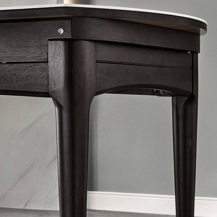 Sintered Stone Dining Table Round Drop-Leaf Dinner Table for Dining Room