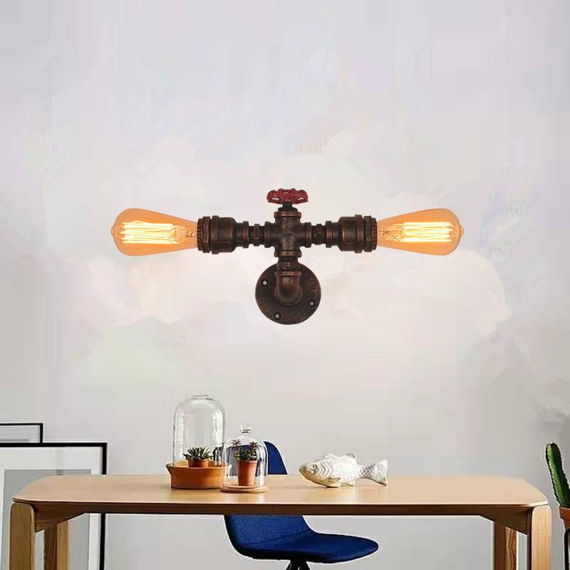 Industrielle Wasserrohrleitungswand montierte licht schmiedeeiseisernde Wandleuchte für Bar