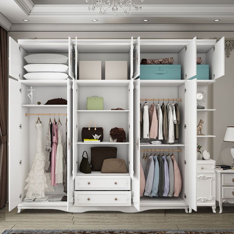 Bedroom Hinged Door Storage Cabinet Manufactured Wood French Country Cabinet with Drawers