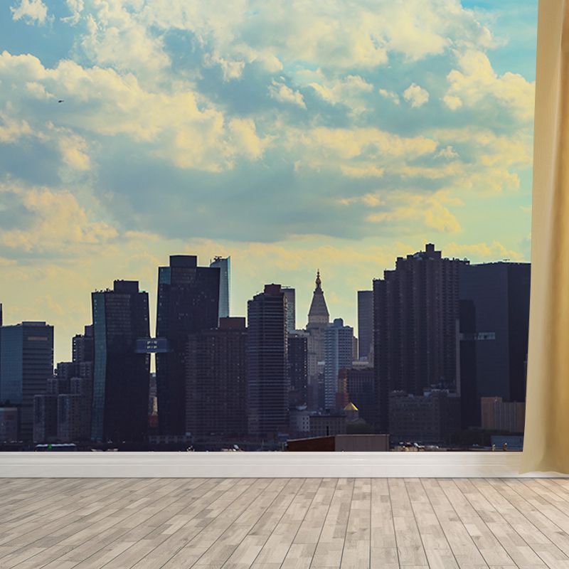 City Scenery Mural Stain Resistant Contemporary Wall Decor Living Room