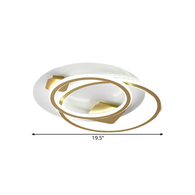 Metallic Dual Ring Led Flush Light eigentijds dicht bij plafondverlichting in goud