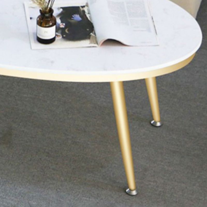 17.72" Tall Glam Style Coffee Cocktail Table Marble Top Coffee Table