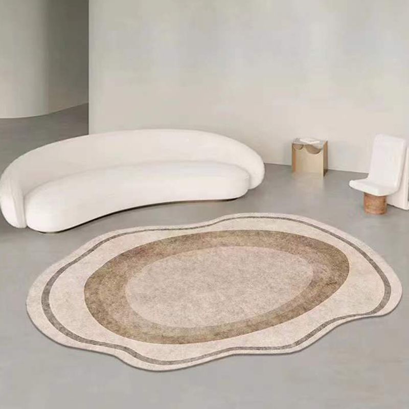 Green Line Rug Polyester Casual Area Rug Non-Slip Backing Rug for Drawing Room