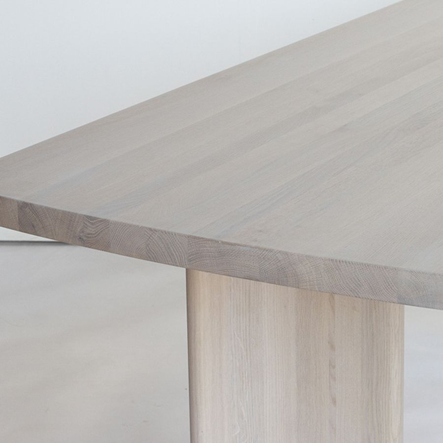 Modern Rectangle Solid Wood Dining Table Tripod Base Dining Table