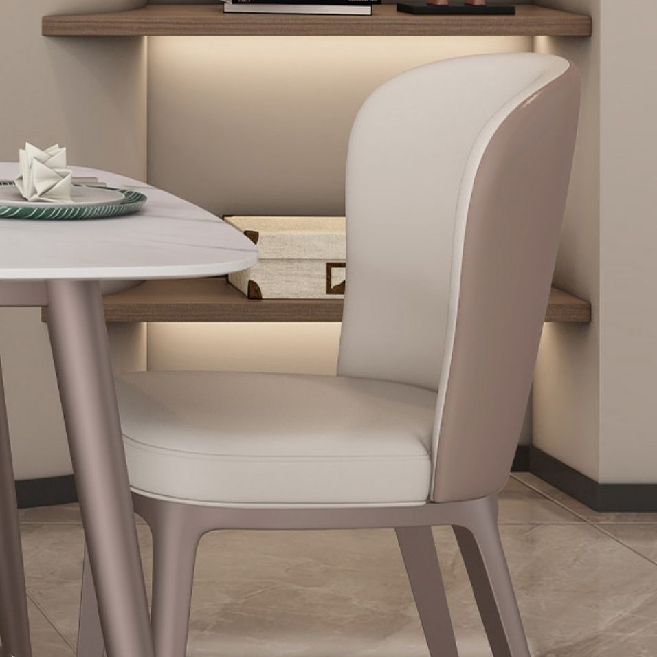 Nordic 1/2/5/7 Pieces Rectangle Dining Set Sintered Stone Dining Table with Leather Chairs