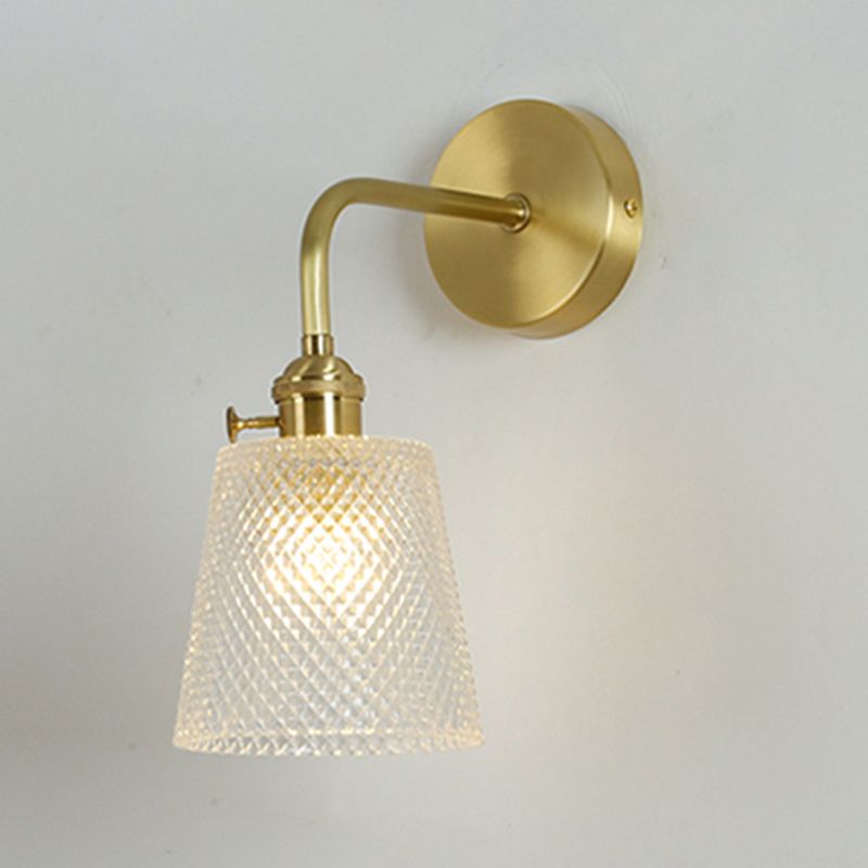 Geometrische Glas Wandleuchte moderne Stil 1 Lichtwandhalterung Leuchte in Gold