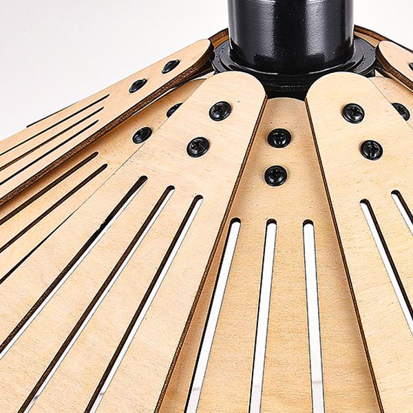 Nordic Wood Hanging Ceiling Light Modern Cone Suspension Lighting with 1 Light