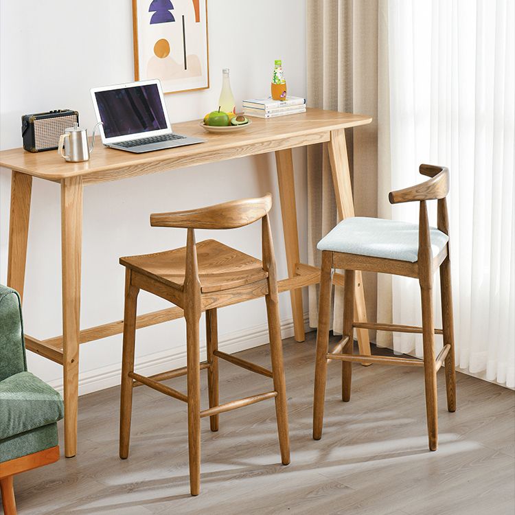 Contemporary Solid Wood Bar Dining Table Rectangle Bar Table in Natural