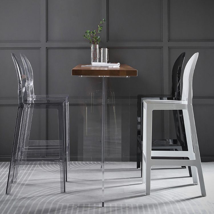 1/2/3/5Pieces Modern Rectangle Pub Table Set Wooden Counter Table with Acrylic Stools