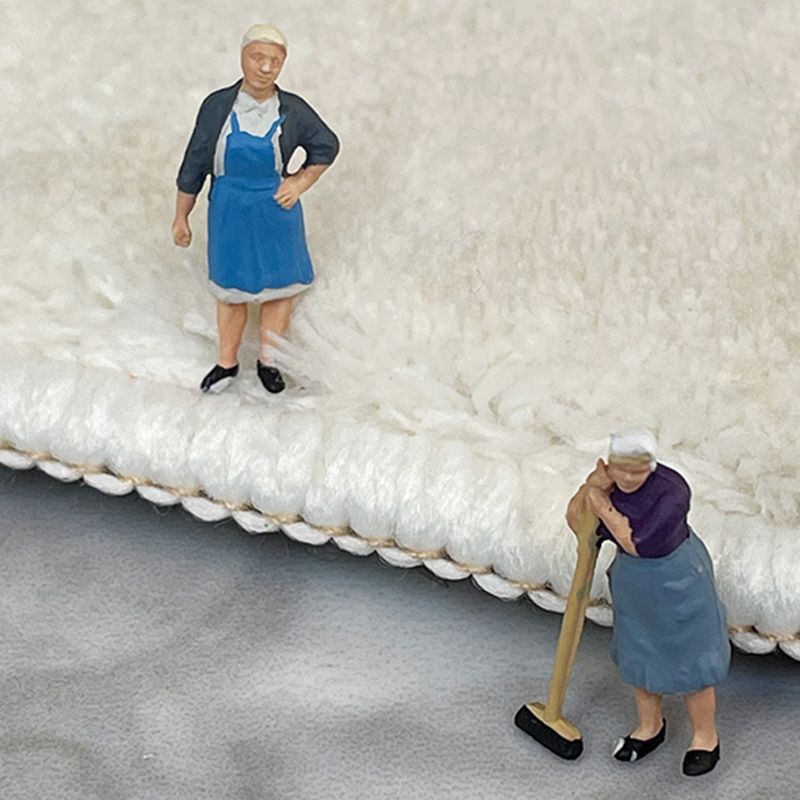 White Casual Rug Polyester Color Piece Rug Washable Rug for Living Room