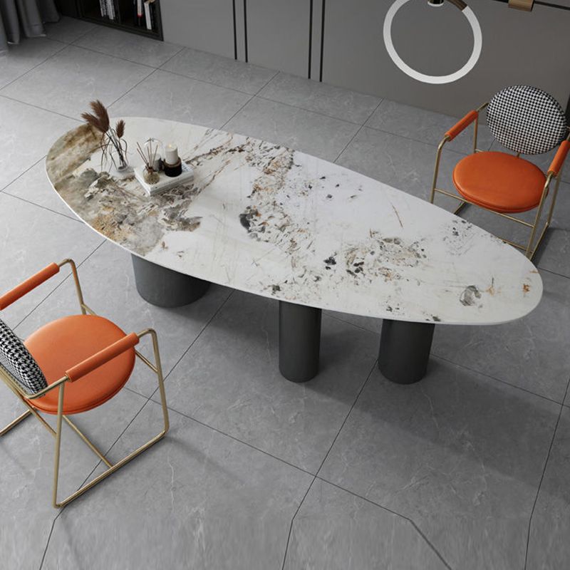Oval Traditional Luxury Stone Table Standard Height Dining Table